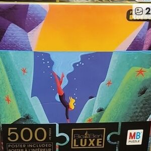 Big Ben Luxe 500 Piece Puzzle - Blue and Red Poster Included